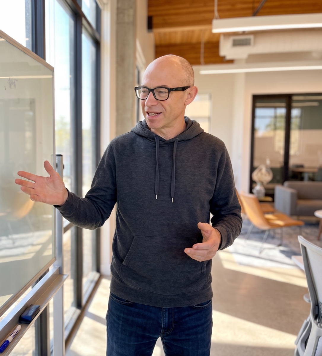 Jonathan Cavner explaining how RinconOS connects a company OS with a personal AI OS
