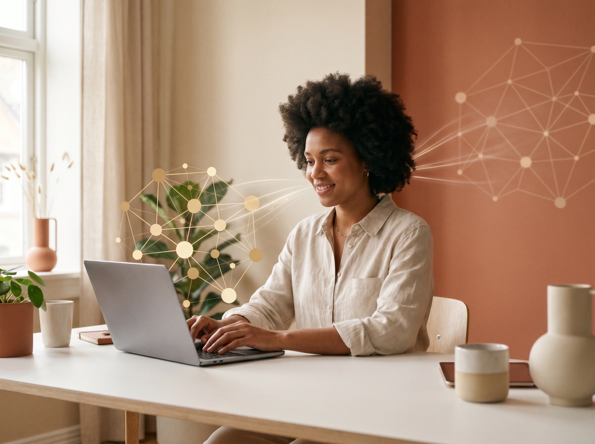Working through documents and data at a desk